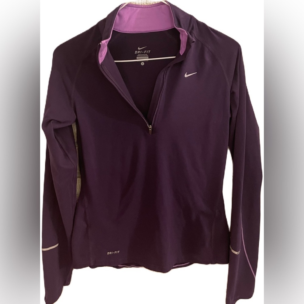 NIKE Dri fit athletic light workout jacket | deep purple | sport | size small